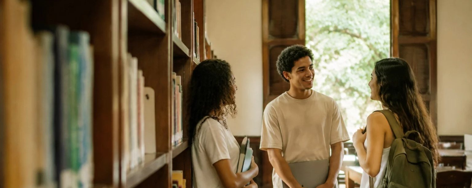 Duas pessoas lendo páginas impressas juntas sobre a mesa